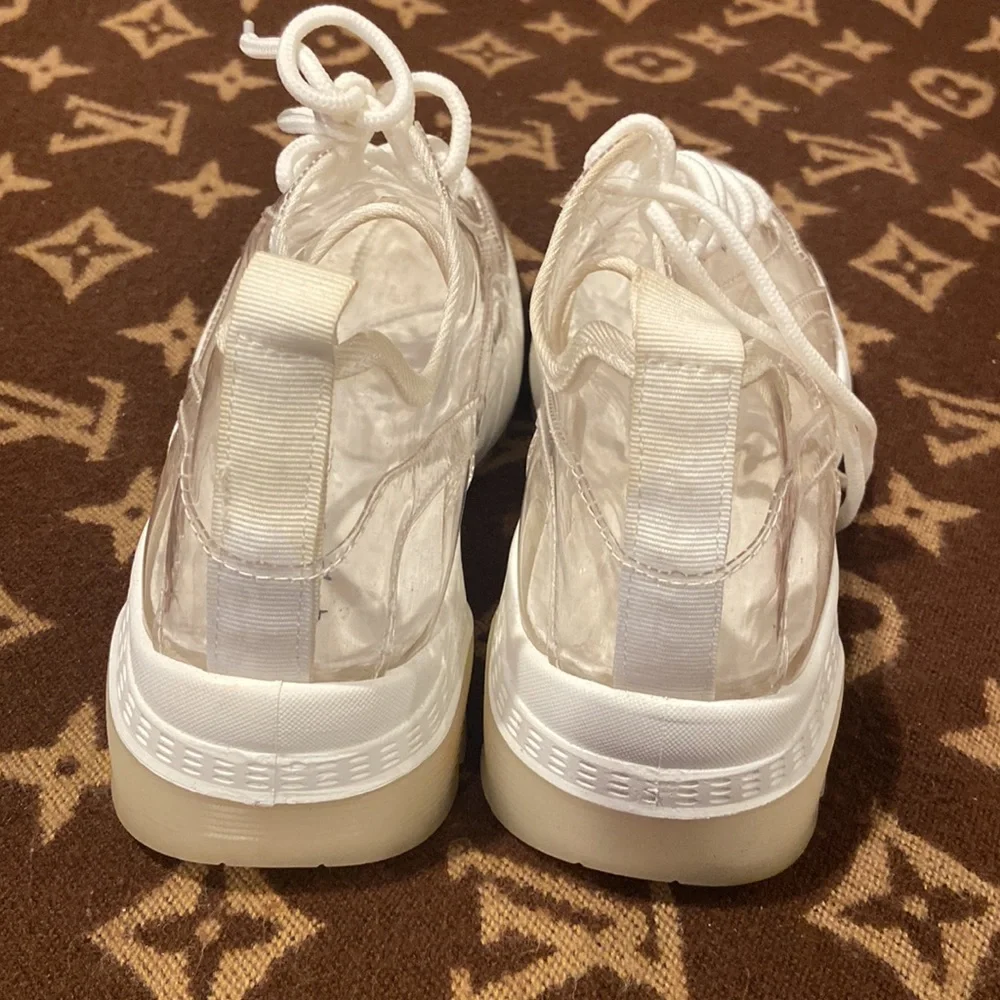 Clear PVC White Womans Sneakers - Picture 4 of 8
